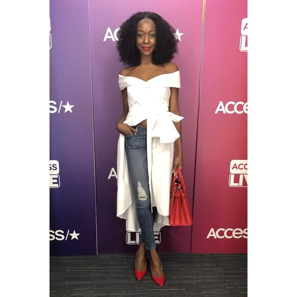 Marled by Olivia Culpo Off-the Shoulder White Dress size Medium - Picture 3 of 11